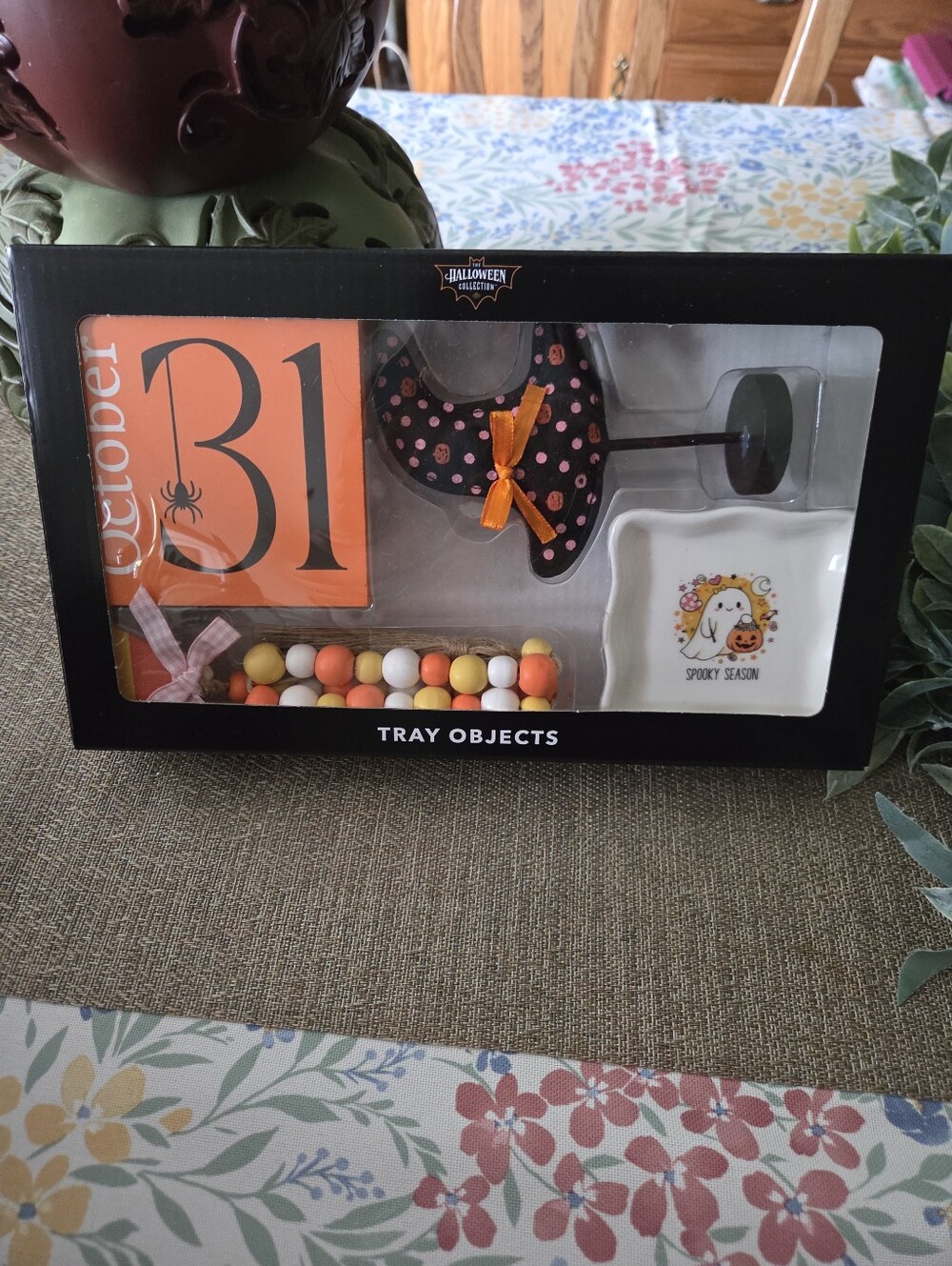 Halloween Tray Objects Decorative Set - Orange/Black -